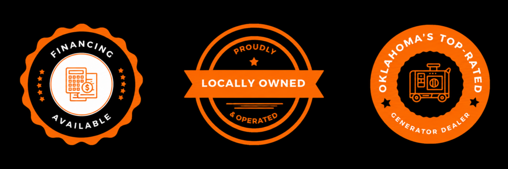 Locally owned business badge representing community-focused generator services.
