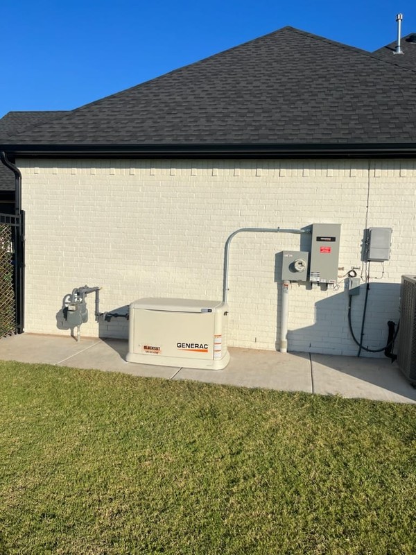 Standby generator installation for a property in Stroud, Oklahoma