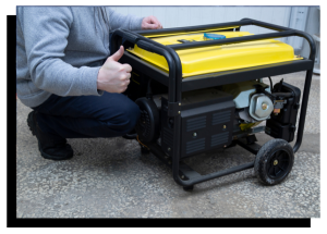 Portable gasoline generator providing emergency backup power for homes, RVs, and job sites.